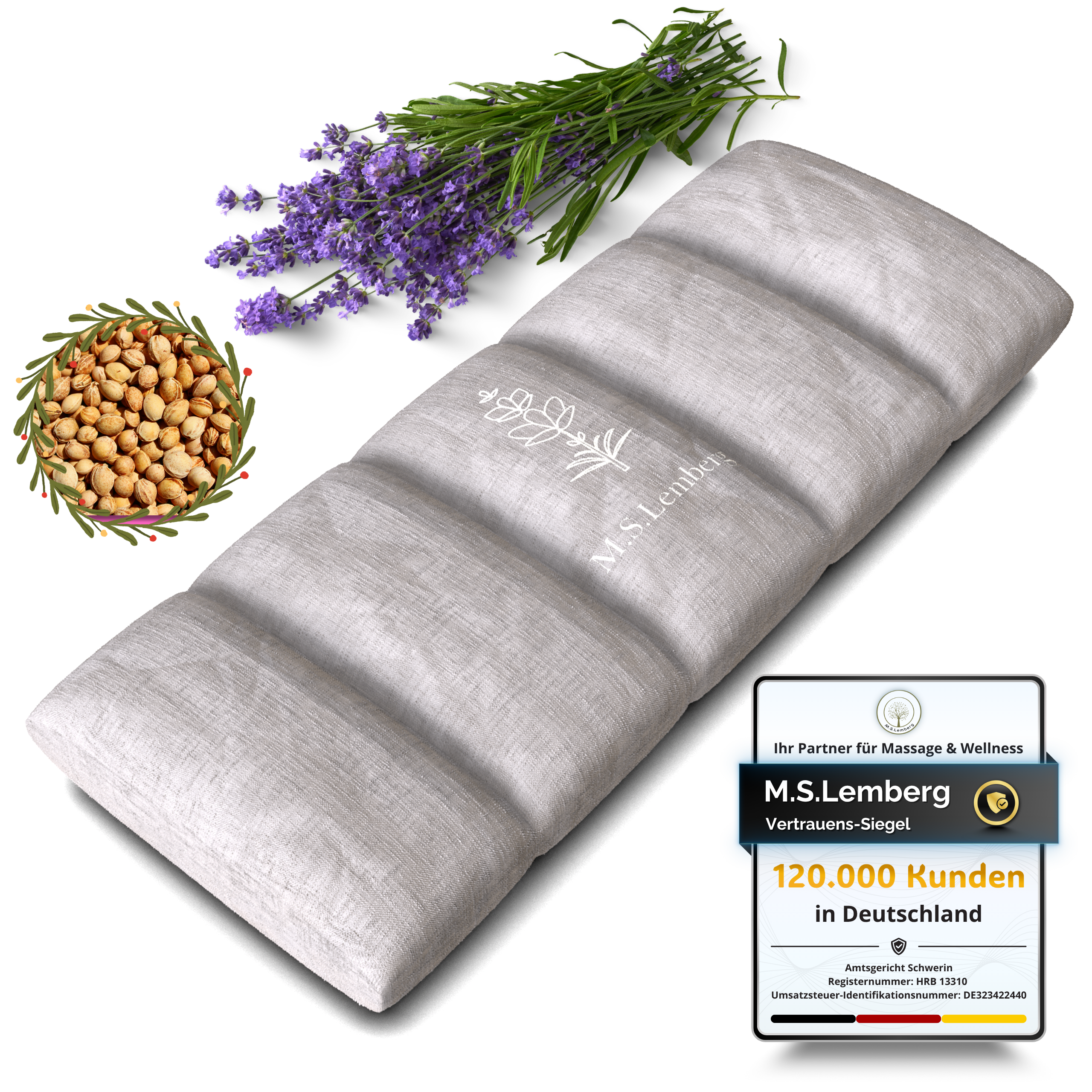 Kirschkernkissen Groß Lavendel Körnerkissen für Mikrowelle Backofen – M.S.Lemberg Store